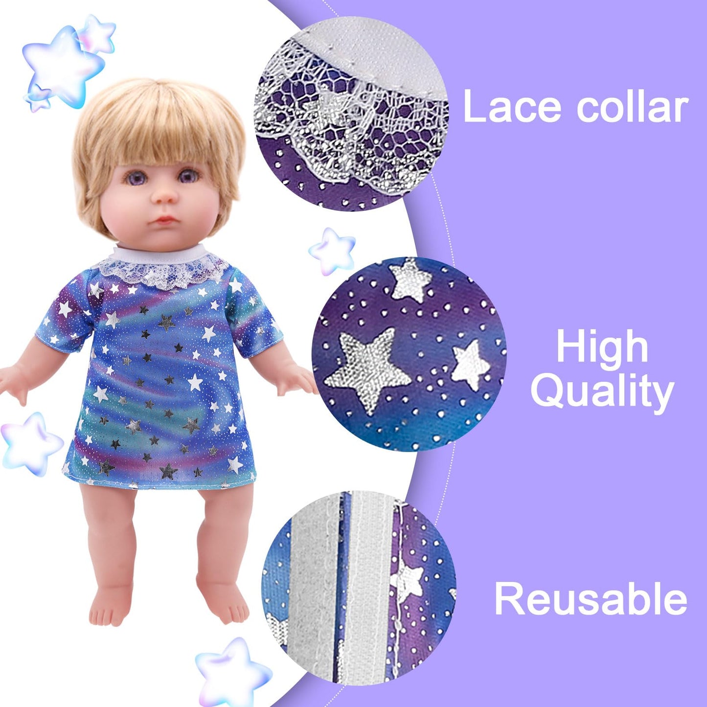 Alive Doll Clothes And Accessories - Baby Doll Dresses Fit For 10 11 12 Inch Girl Dolls, 6 Sets Doll Outfits Include Doll Dresses, Pajamas, One-Piece Suit, Jumpsuits, For Girls Gifts Christmas