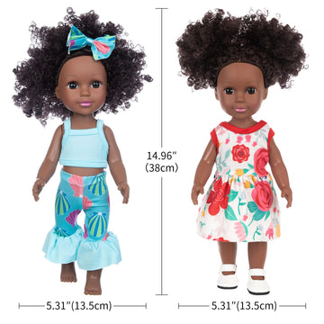 14.5 Inch Black Dolls And Black Baby Doll Clothes Accessories