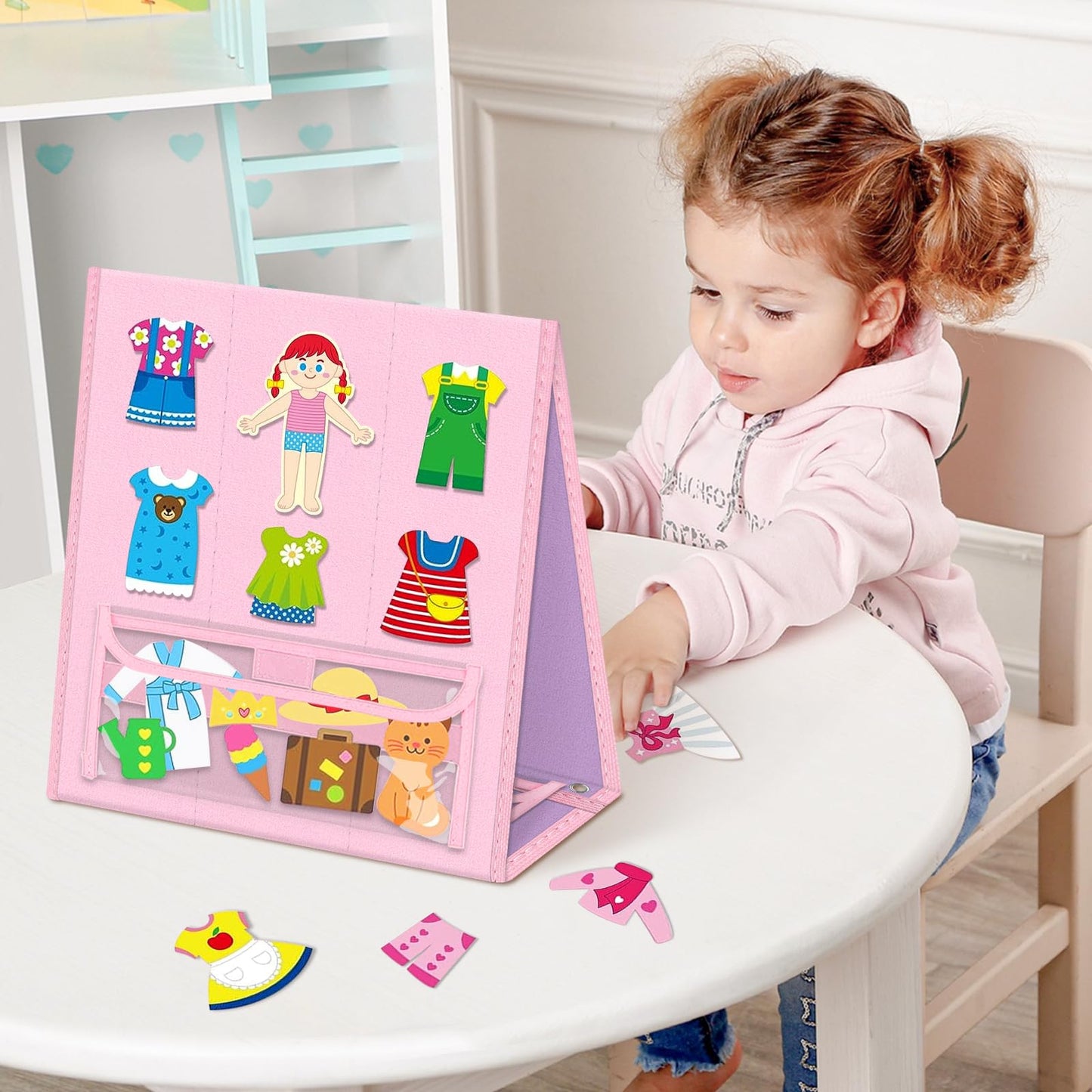 Foldable Felt Board for Toddlers Double Sided Felt Story Board Flannel Board Stories for Preschool Early Learning Interactive St