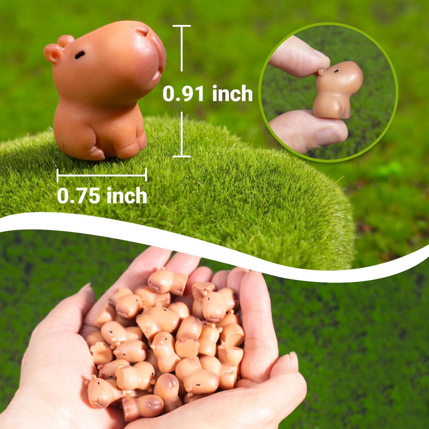 HOTPLACY 50 Pcs Mini Capybara Figurines Capybara Resin Figures Capybara Gifts Capybara Ornament Capybara Animals Figure Multiple