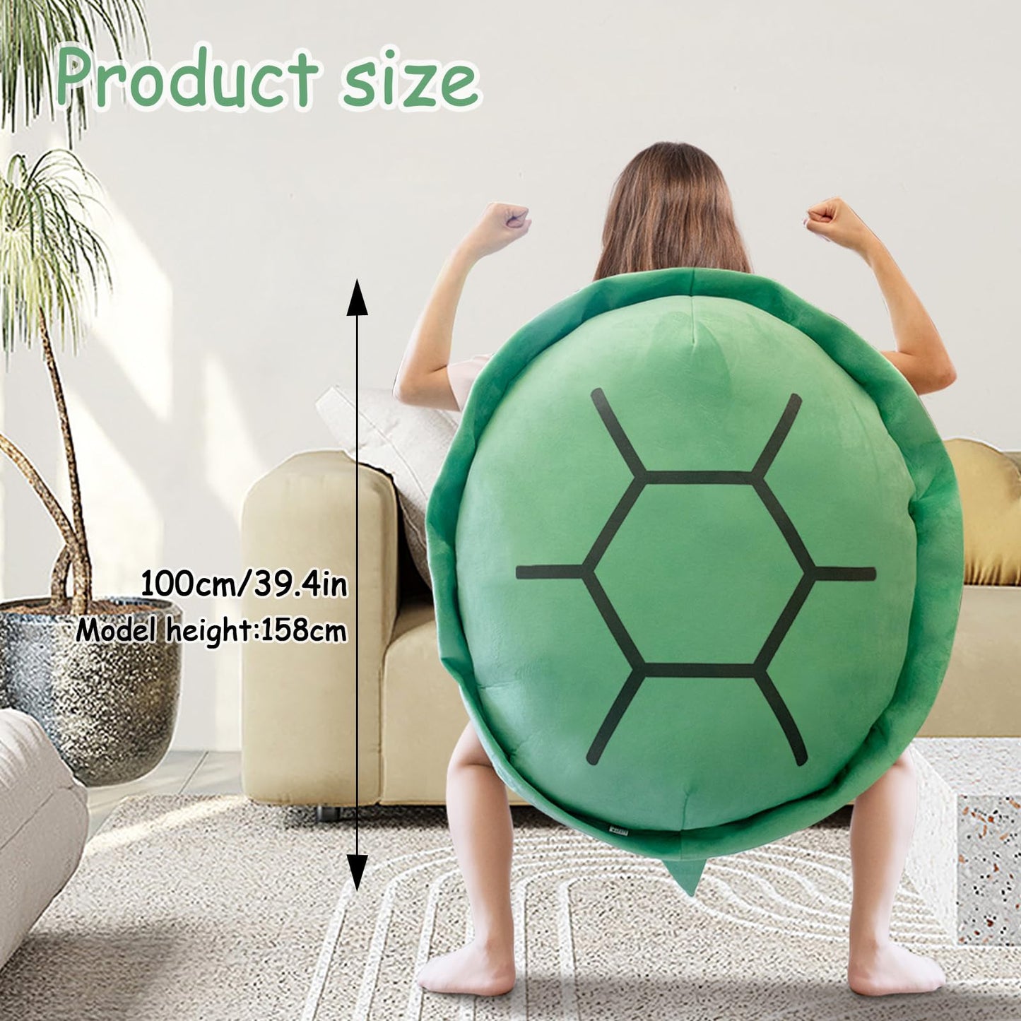 Cuecutie 40 Inch Wearable Turtle Shell Pillows Tortoise Shell Stuffed Animal Turtle Plush Cushion Toy Dress Up for mature-themed