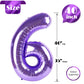 Purple Number 6 Balloon 40 Inch, 6 Balloon Number, 6Th Birthday Decorations, Purple Party Supplies For Boys Girls