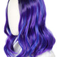 Linfairy Kids Child Purple Dye Wig Halloween Costume Cosplay Wave Wig