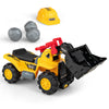 Honey Joy Ride On Excavator, No Power Ride On Construction Vehicles For Kids, Helmet, 3 Toy Rocks, Adjustable Bucket, Horn, Ride On Loader, Bulldozer Ride On Toy, Gift For Boys Girls