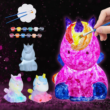 Minleway Paint Your Own Unicorn Lamp Kit, Arts and Crafts for Kids Ages 8-12,Art Supplies Birthday Gifts for Friends Kids, Arts 