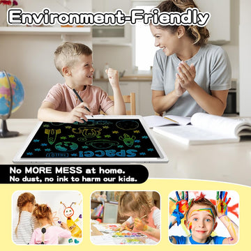 22'' Kids & Adult Color Lcd Drawing & Writing Board - Premium Gift Idea, Large Canvas, Adjustable Stand, Bright Display, Include