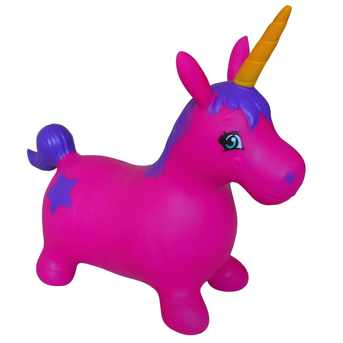 AppleRound Unicorn Bouncer with Hand Pump  Inflatable Space Hopper  Ride-on Bouncy Animal for Children (Purple)