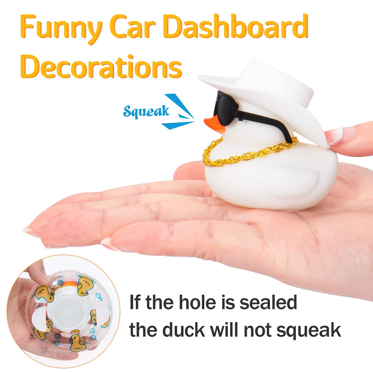 Wonuu Car Accessories Rubber Ducks Dashboard Decorations Rubber Duck Pink Accessories Dashboard Duck Car Decorations Car Ducks For Dashboard Car Duck Car Dashboard Decorations, Bg-White-Cowboywhite