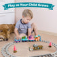 Lipneaed Train Set For Toddlers, Magnetic Train Toys For Toddlers 3+ Electric Train Set With Train Tracks Accessories Battery Op