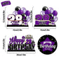 Lingteer Happy 28Th Birthday Purple Acrylic Table Topper Centerpieces Set - Cheers To 28 Years Old Birthday 28Th Bday Party Gift Decorations.