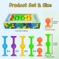 HugOutdoor Suction Cup Kids Bath Toy - 18Pcs Soft Tip Darts, Medium, Silicone, 4 Colors: Blue, Green, Purple, Yellow