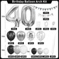 40Th Birthday Decorations Black Silver,40Th Birthday Balloon Garland Party Decorations With Number 40 Foil Balloons,Happy Birthd