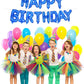 Toniful Blue Happy Birthday Balloons 16 Inch Mylar Foil Letters Birthday Sign Banner Balloon Bunting Reusable Ecofriendly Materi