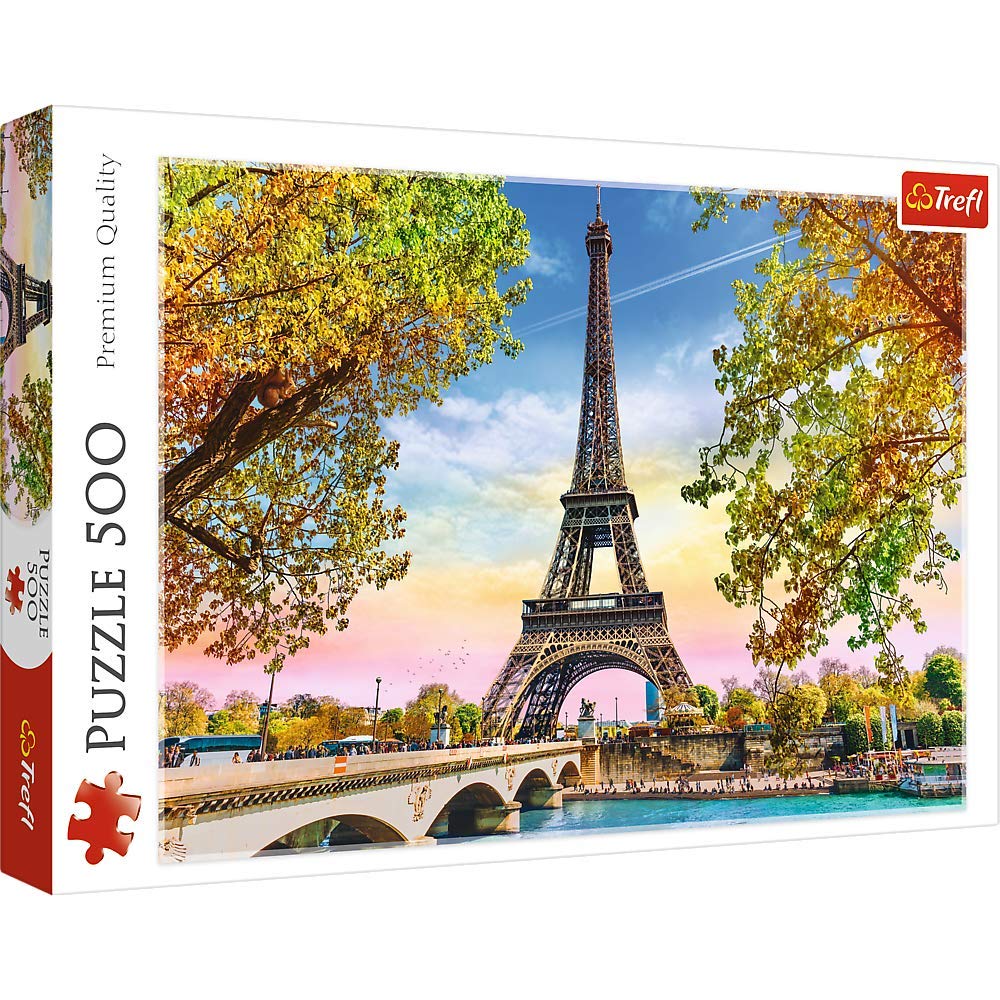 Trefl 500 Piece Jigsaw Puzzle - Romantic Paris, 19"x13", Multicolor, Model 37330, Fun for Adults & Kids 10+