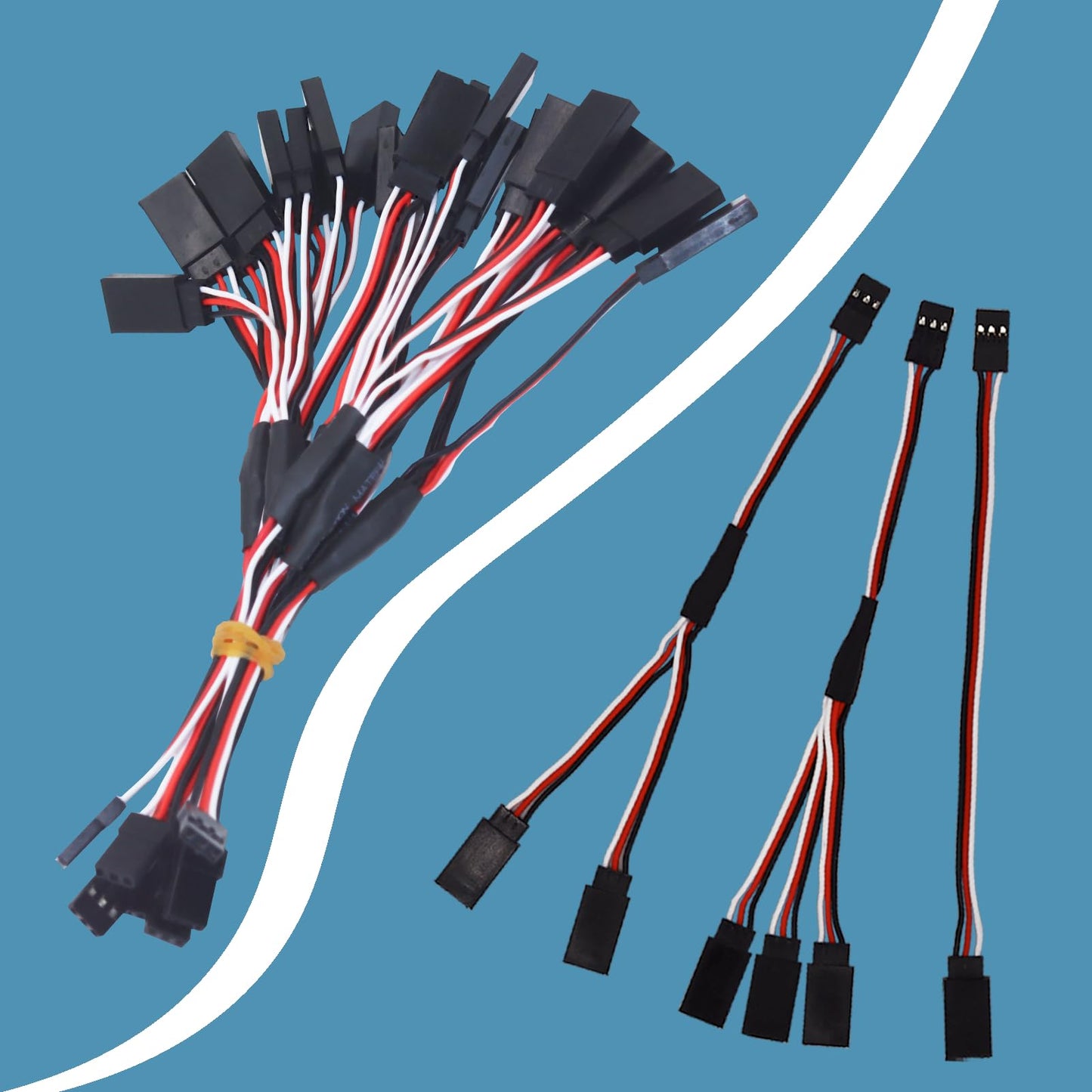 Jst Y Splitters 1 Male To 2 Female And 1 Male To 3 Female, Rc Servo Y Connector 3 Pin, Servo Y Harness Lead, Rc Servo Extension