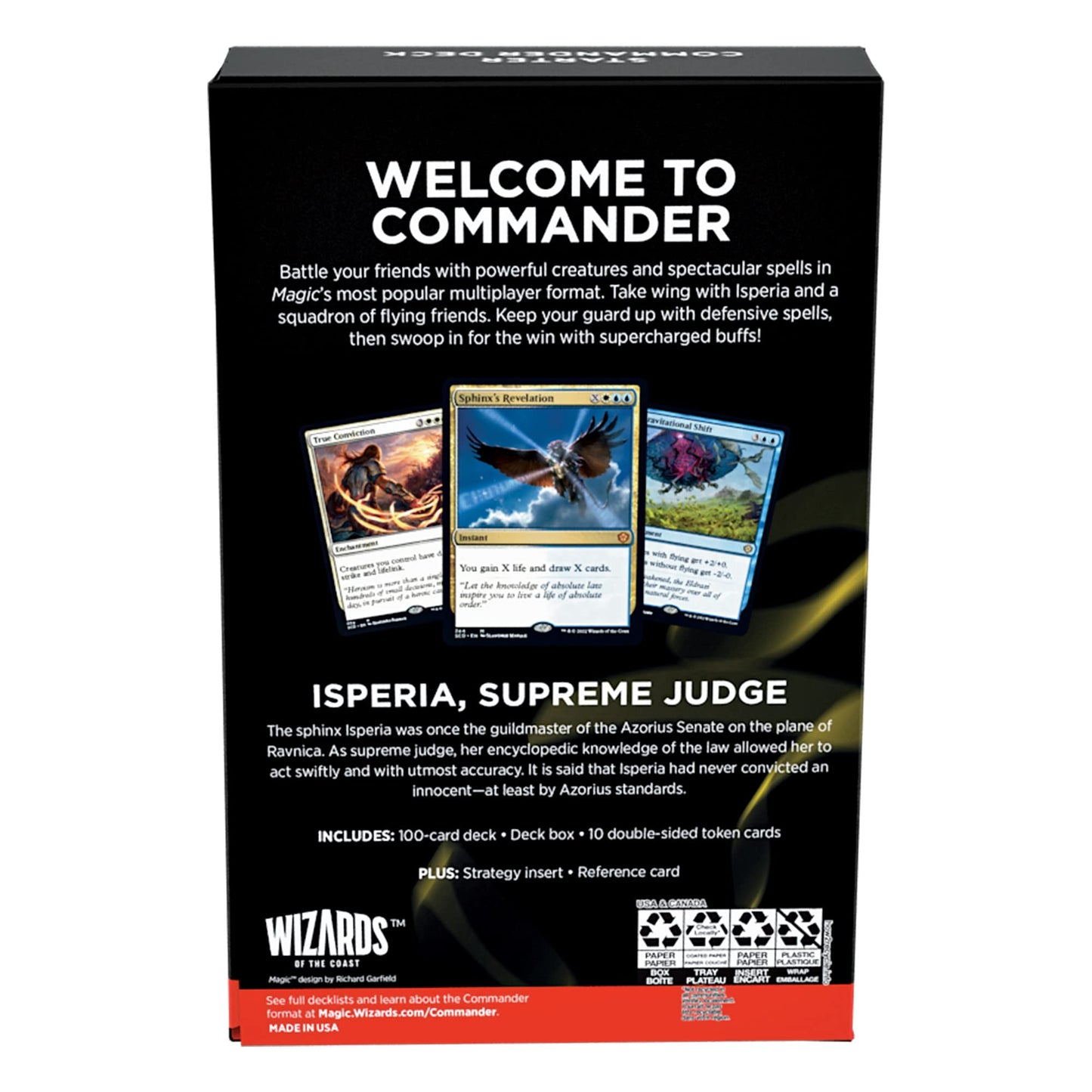 Magic: The Gathering Starter Commander Deck – First Flight, White-Blue, Paper, Ages 13+, Model D11800000, Ready-to-Play for Beginners