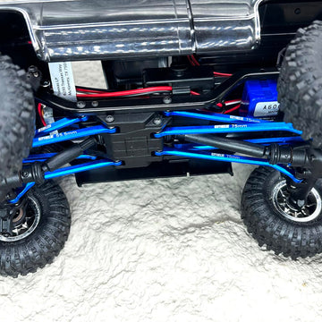 GTHELE High Clearance 4 Links Set Aluminum Linkage for Traxxas 1/18 TRX4M K10 F-150 Upgrade Parts RC Crawler Car (Dark Blue)