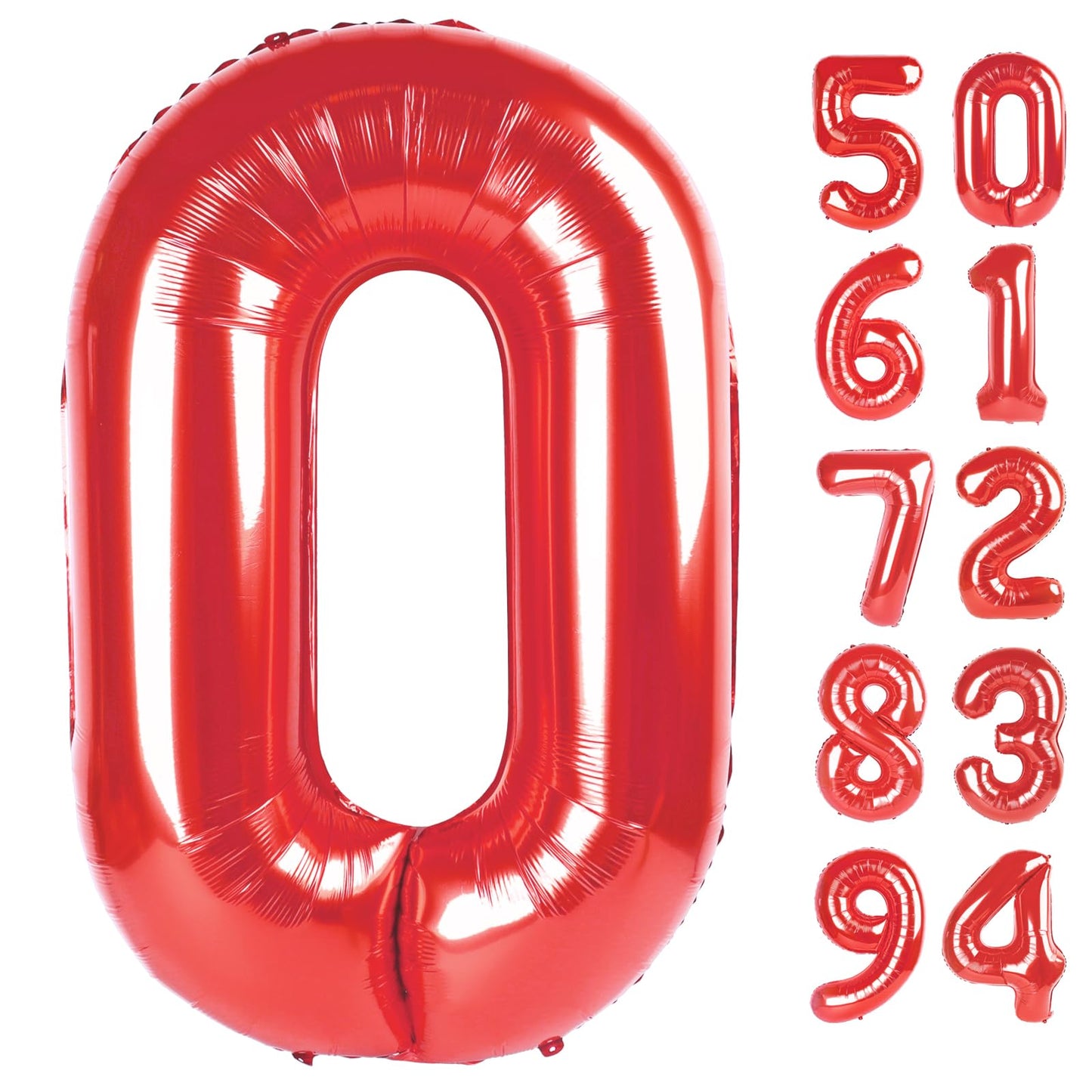 Red Number Balloon 40 Inch, 0 Number Balloons, 10 20 30 40 50 Numbers Balloon Birthday Decorations, For Boxing Themed 49Ers Usa