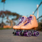 Moxi Skates Beach Bunny Roller Skates for Women, Size 10, Peach Blanket, Aluminum Model GP-81313