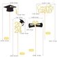 Gexolenu 16 Pcs Gold And Black Double-Sided 2024 Graduation Centerpieces For Tables, 2024 Table Toppers Party Centerpiece Sticks
