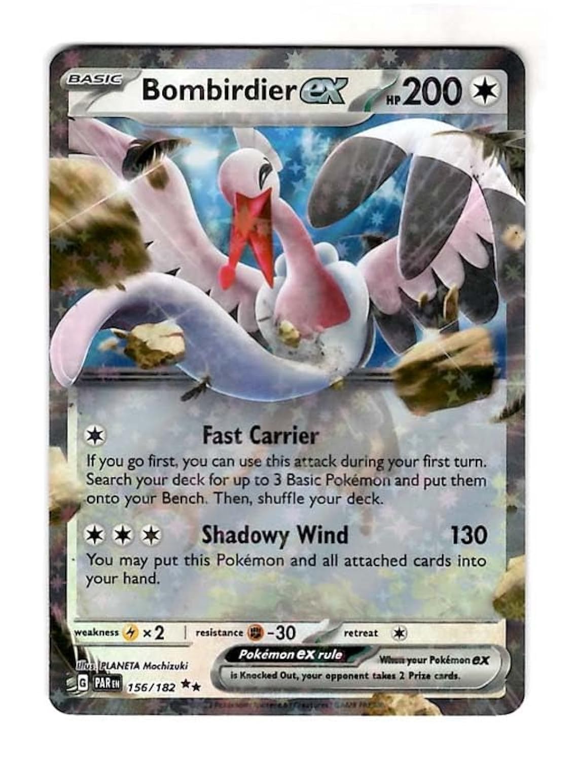 Pokemon - Bombirdier ex 156/182 - Paradox Rift - Tera Double Rare - Single Card
