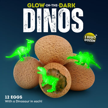 Gamerside Dino Eggs Dig Kit, 12 Glow In The Dark Dinosaur Eggs Dig Kit Excavation Set, Dinosaur Toys For Kids 6-8 8-12, Educatio