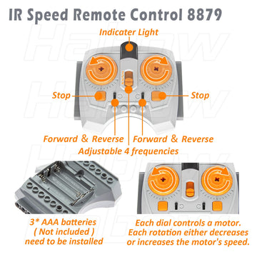 Habow 45Pcs Power-Function Technic-Parts Kit M/L/Xl/Servo/Train-Motor Ir Speed Remote Control Battery Box Ir Receiver Extension Wire Light Cord Control Switch Compatible With Lego-Motor-Kit.