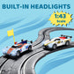 Electric Racing Track Sets For Boys And Kids Including 4 Slot Cars 1:43 Scale And 2 Controllers, Gift Toys For Children