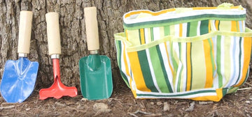 G & F 10012 Justforkids Kids Garden Tools Set With Tote Hand Rake Shovel Trowel,Assorted