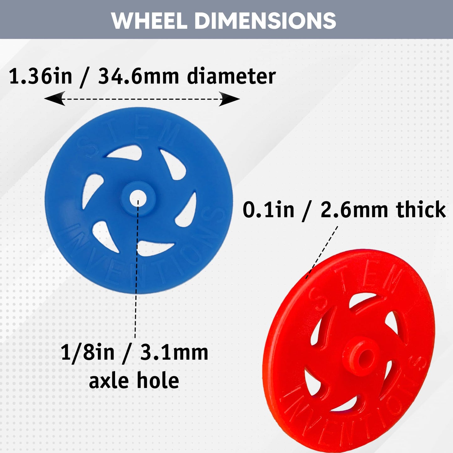 You Make Plastic Project Wheels With 1/8' Hole - Pack Of 100 Pcs - Designed For Science And Engineering Car Projects