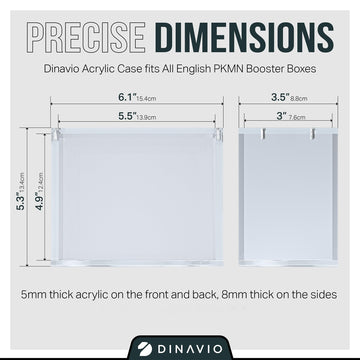 Dinavio Crafthouse Pkmn Booster Box Case Stackable Acrylic Display - 8Mm + 5Mm Ultra Thick Acrylic With 5X3Mm Strong Magnets - Pkmn Booster Box Case Protector - Compatible With Pkmn Booster Boxes