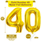 LHOAVWE 40 Inch Gold Foil Number Balloons - Jumbo 40th Birthday Decorations, Mylar, Helium, Gold, 40th Anniversary Party Supplies