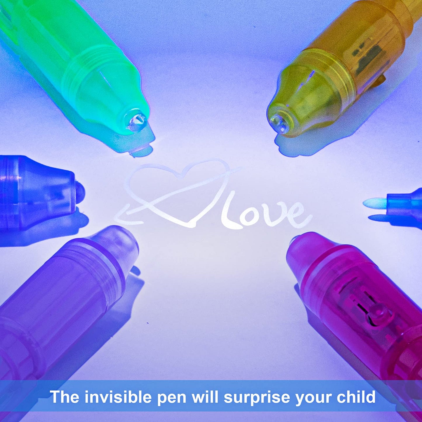 Invisible Ink Pen For Kids 16Pcs: Spy Pens With Uv Light Party Favors - School Classroom Students Prizes - Magic Gifts Birthday