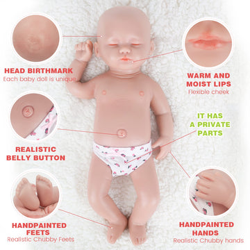 Ivita 15 Inch Full Silicone Baby Dolls,Not Vinyl Dolls,Real Full Body Silicone Reborn Baby Dolls, Soft Realistic Baby Dolls - Girl