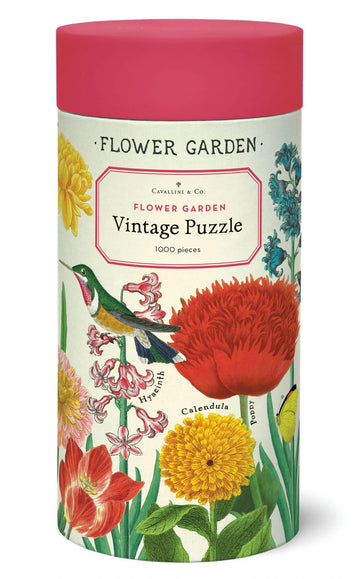 Cavallini 1000 Piece Puzzle - Flower Garden Design, Multi Color, Model PZL/FLRGRD, Made of Paper
