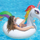 Poolmaster Unicorn Inflatable Swimming Pool Party Float (48 Inch), White/Rainbow