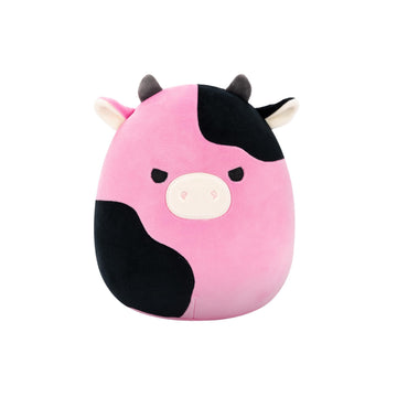 Squishmallows Original 8in Pollyanna Plush - Black and Pink Cow, Soft Polyester Toy, Model SQCR07842