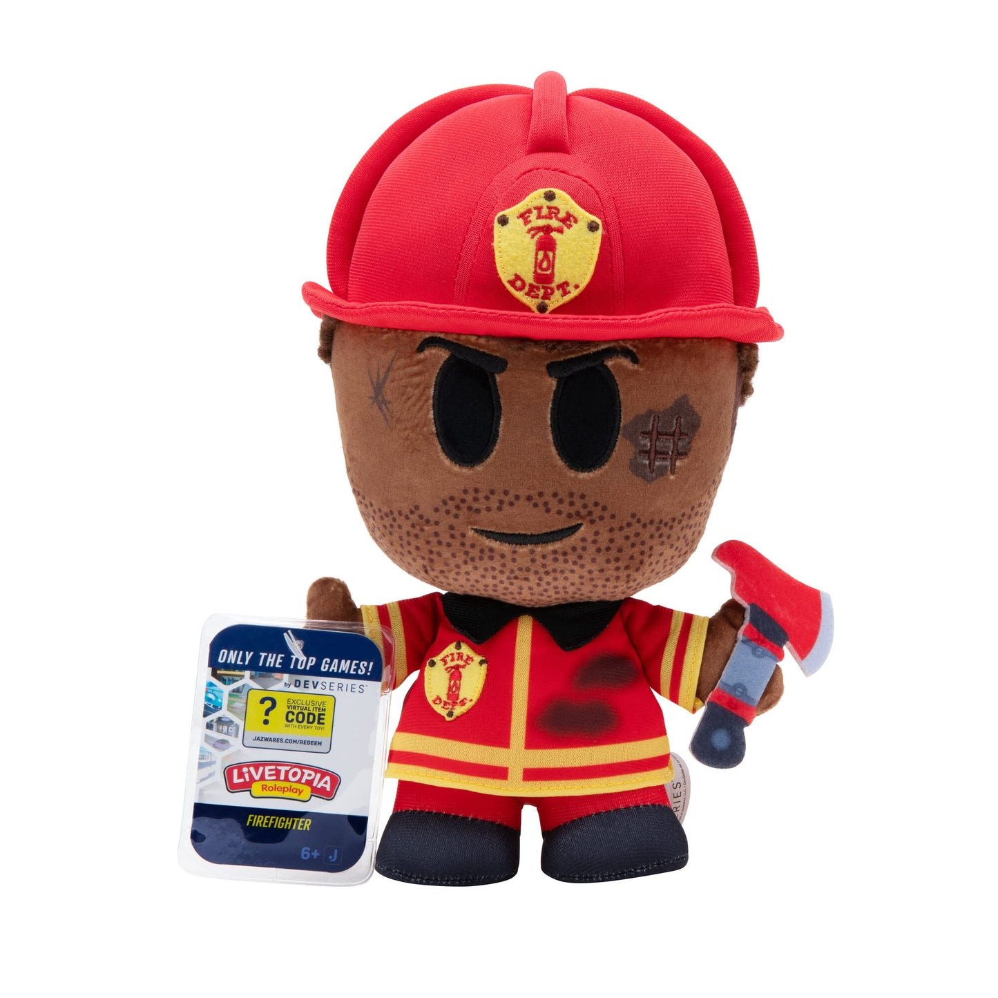 DevSeries Livetopia Collector Bundle - Three limited availability Virtual Item Codes with Firefighter Plush  Playground T-Rex Squooshems  and Jack Hanger