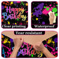 Pymurod 3Pcs Glow Party Table Covers Decorations Tablecloth Neon Table Cloths For Birthday Party Black Light Tablecloth Glow In