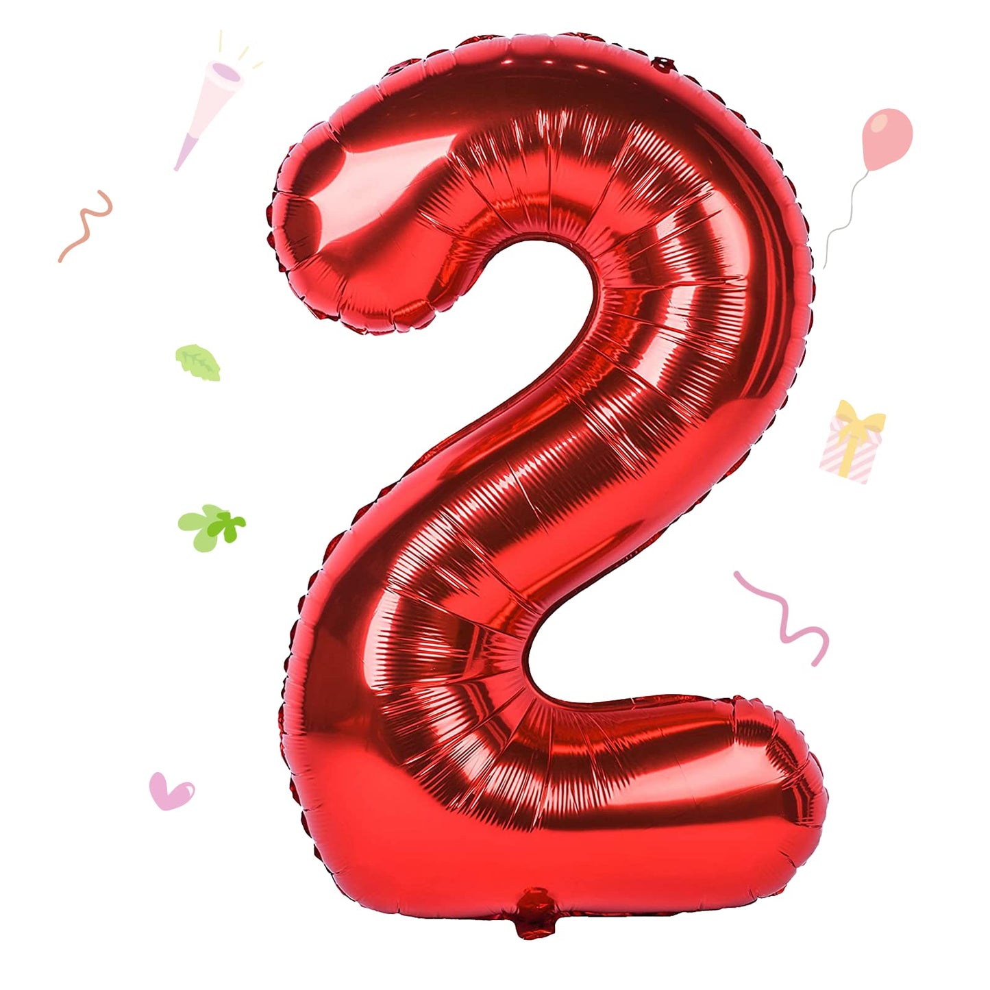 Smlpuame 40 Inch Number Balloon 0-9 Red Large Number 2 Balloons,Digital Balloons For Birthday Party Celebration Decorations Supp