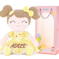 Gloveleya Personalized Doll With Your Name - Cute Floral Yellow Custom Soft Plush Doll For Girls Plush Doll Customized Gifts - Muñecas De Trapo Personalizadas Para Niñas