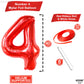 Katchon, Giant Red Number 4 Balloon - 40 Inch | 4Th Birthday Balloon, 4 Year Old Boy Birthday Decorations Boy | 4 Year Old Balloon, 4Th Birthday Decorations For Boys | 4 Year Old Birthday Balloons