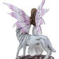Ebros Purple Winged Fairy Diana With Alpha Snow Direwolf Wolf Statue 10' Tall Fantasy Garden Nymph Fae Pixie Wolves Fairies Figurine Fantasy Decor