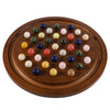 Medikaison Extra Large Solitaire Marble Game Set, Wood, 15.7 inches, Walnut, 36 Multicolor Stones, Classic Deluxe Game for Gatherings