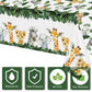 Yuzioey 3 Pack Jungle Safari Tablecloths Wild Animals Table Cover, Safari Baby Shower Decorations, 108' X 54' Wild One Birthday Party Supplies