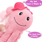 TURKIDS Infant Baby Girls Musical Stuffed Animal Activity Soft Toys with Multi-Sensory Crinkle, Mirror, Rattle and Textures for