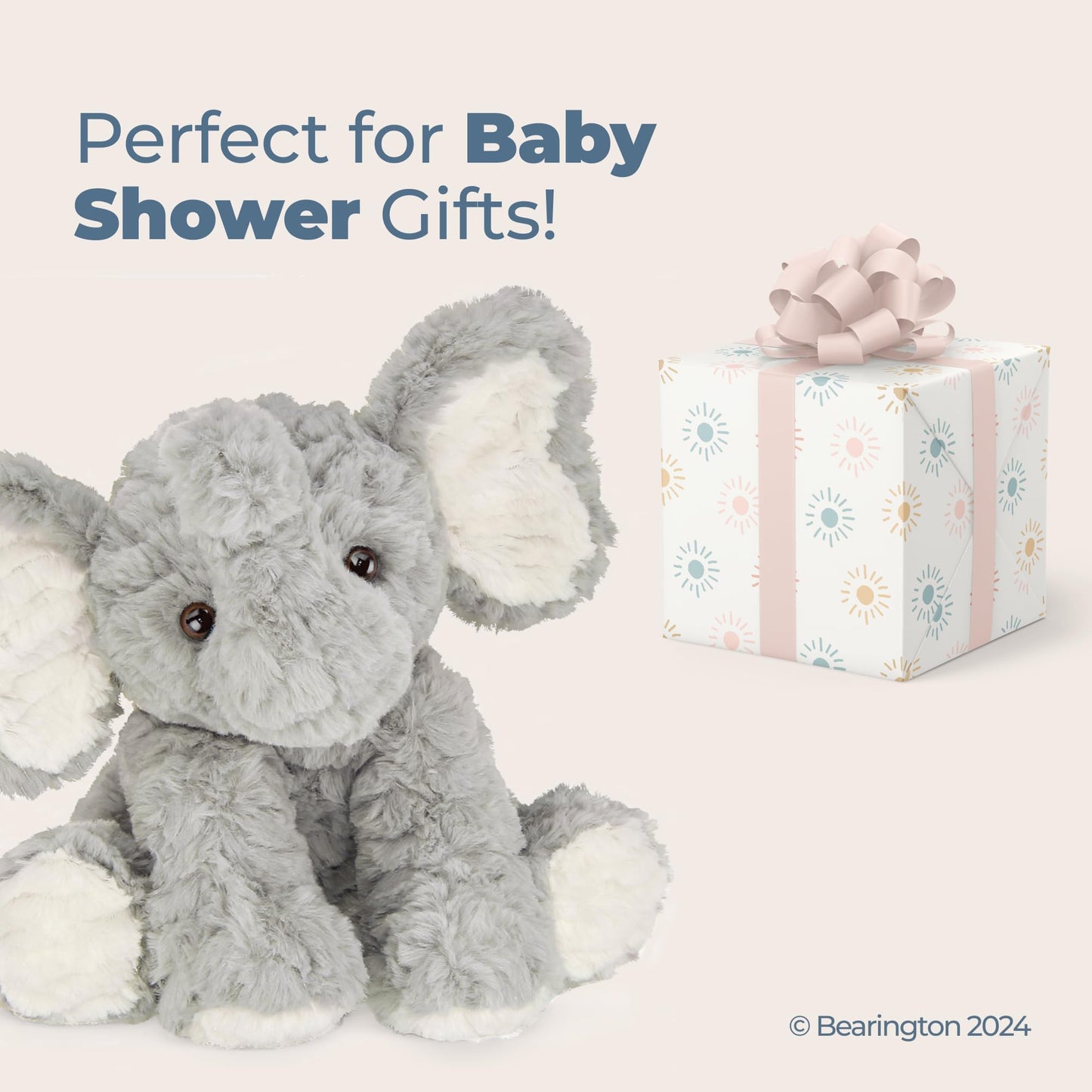 Bearington Collection Dinky The Elephant 11 Inch Stuffed Elephant - Stuffed Animal - Plush Elephant