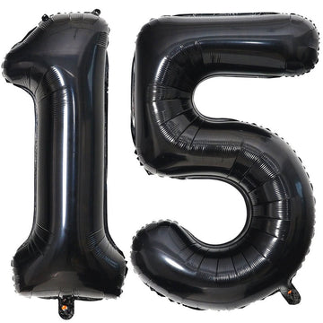 40 Inch Black 15 Number Balloons Giant 15 Balloons Black Birthday Balloons 15Th Birthday Anniversary Events Party Decorations Su