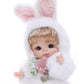 Reborn Baby Doll 10 Inch - Realistic Full Vinyl Bunny Girl With Blonde Hair & Purple Eyes - Soft Collectible Toy Gift For Girls