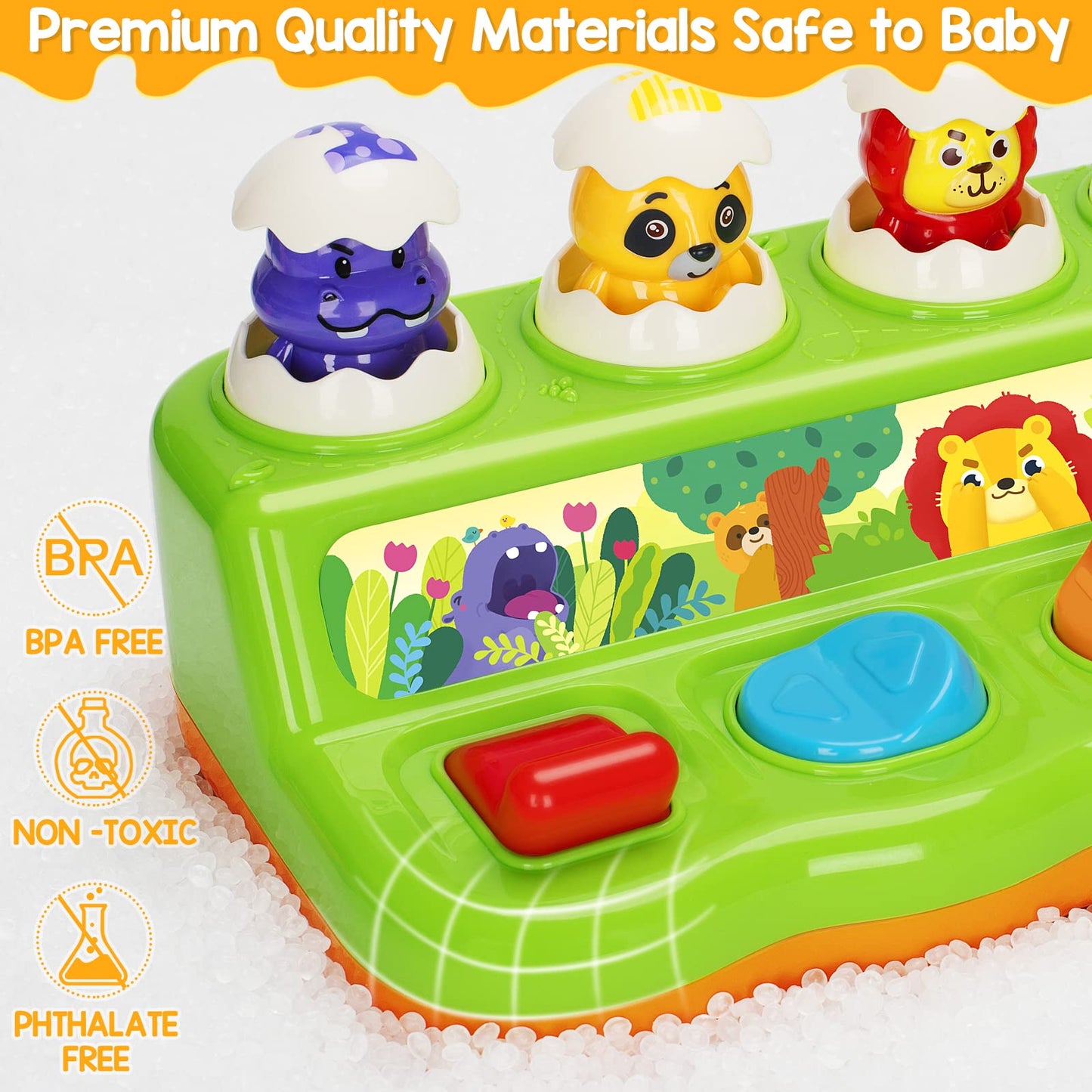 Duchong Interactive Pop Up Toys For 1 Year Old Boy Girl, Montessori Cause And Effect Toys With Music & Light, Early Learning Mus